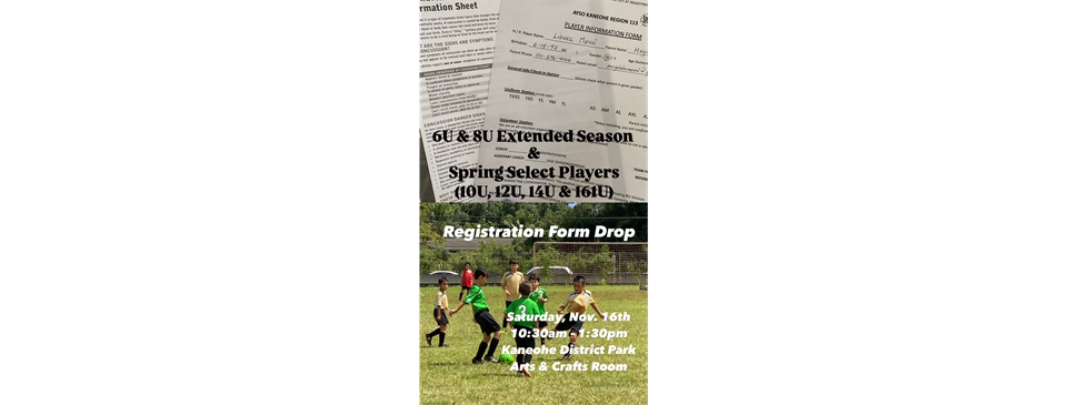 Spring Select & 6U/8U Registration Form Drop this Saturday!